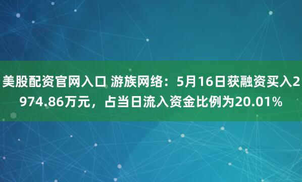 美股配资官网入口 游族网络：5月16日获融资买入2974.86万元，占当日流入资金比例为20.01%